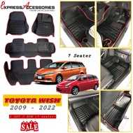 Toyota Wish 2009-2022 5D Carpet Car Floor Mat Carmat Car Mat Pelapik Karpet Kereta [3row]