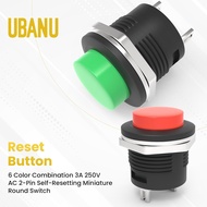 30Pcs R13-507 Momentary Push Button, 2-Pin Self-Resetting Mini No Lock Round SPST NO Switch, 3A 250V