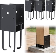 lukar 6"x6" Heavy Duty Post Base Anchor Bracket, 4 Pack Post Base for 6"x6" Wood Post (Actual 5.5"x5