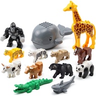 13PCS Set Animal Gorilla Cow Whale Building Block Toys Kids Collection Animal Classic Brick