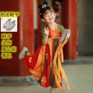 Dress Budak Perempuan Baju Cina Perempuan Cheongsam Cheongsam kids Baju congsam budak Hanfu gadis kostum kanak-kanak gaya Cina super peri Tang pakaian puteri gaya kuno gadis musim bunga dan musim luruh menunjukkan gambar