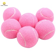 6Pcs Pack Pink Tennis Balls Wear-Resistant Elastic Training Balls 66mm Ladies Beginners Practice Ten