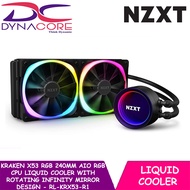 DYNACORE - NZXT Kraken X53 RGB 240mm AIO RGB CPU Liquid Cooler with Rotating Infinity Mirror Design - RL-KRX53-R1
