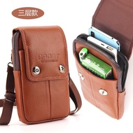 7.5-inch Genuine Leather Waist Bag For Men Mobile Phone Bag For Men Working On Construction Site Wea