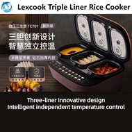 Lexcook triple Steamboat Cooker Pot Firewood meal electric cooking pot Three Pot liner Cooker Household Three Stove Smart Cooker Soup Micro Pressure Cooker Large Capacity 4.3L Rice Cooker All-in-one Multifunction Rice Cooker Electric Cooker