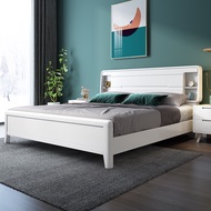 【Free Shipping】Nordic Style Wooden Bed Frame Single/Super Single/Queen/King Size Bed frame With Mattress Wooden Bed frame