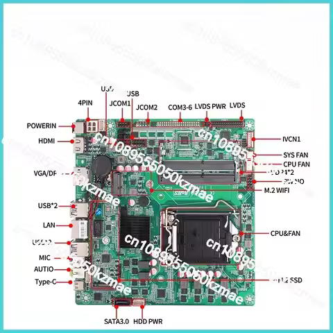 H470TX Mini ITX Motherboard LGA 1200 Desktop PC Mainboard for Intel 10th 11th Gen Core CPU 17x17cm