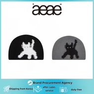 『AEAE』Knit Hat Reflective kitten pattern Knitted hat unisex - 2 colors