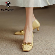 Plover Women's Mid-Heel Soft Leather Shoes