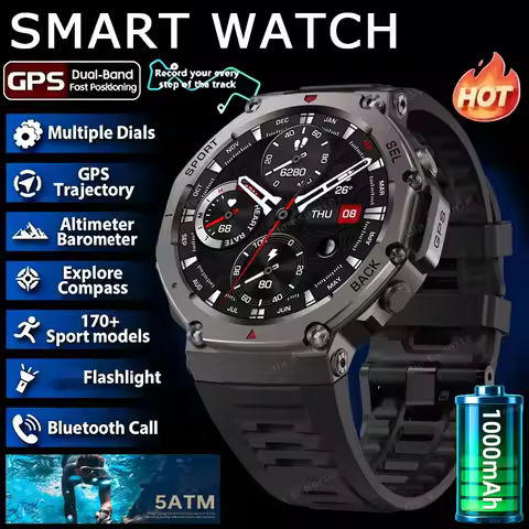 New 2026 Smart Watch Dm58 GPS Smartwatch AMOLED Touch Screen 5ATM Outdoor Compass Smart Fitness Spor