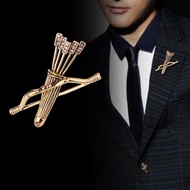 Personality Retro Men's Bow and Arrow Pin Arrow Barrel Brooch Domineering Suit Accessories