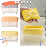 NIUYOU Soap Pump Dispenser, Manual Press Detergent Filling Detergent Dispenser, Useful Double Layer Kitchen Tool Refillable Dishwashing Container