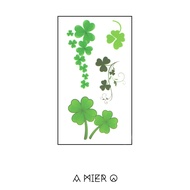 Temporary Tattoo - Green Lucky 3 Leaf Clover and Green Lucky 4 Leaf Clover
