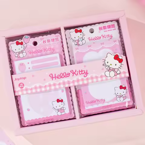 Genuine Sanrio Cartoon Sticky Notes Hello Kitty Study Stationery Memo Pad Cute Portable Office Messa