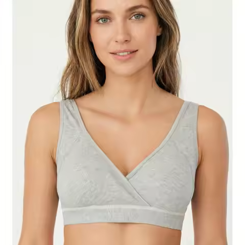 Comfy Maternity Nursing Bra Wireless Breathable Cotton Crossover Bra Pregnancy Breastfeeding lounge 