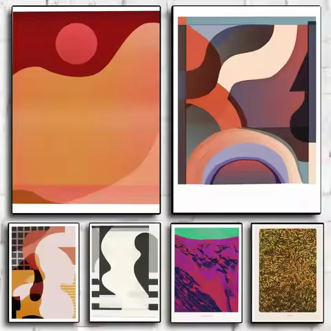 Abstract Aesthetics Rikki Hewitt Poster Aesthetic Wall Art Canvas Trendy Bedroom Room Home Cafe Deco