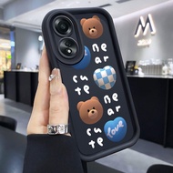 Case For OPPO A58 A78 A58 5G A78 5G A58x 5G A1x A2x A98 5G F23 5G A1 5G Cute Blue Bear Love Phone
