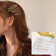 4pcs/set Metal Hair Clips For Girls Women Charm Geometric Word Clip Barrette Hairpin Hair Accessorie