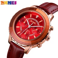 SKMEI Fashion Creative Casual Top Brand Ladies Watch Waterproof Business Quartz Leather Strap Ladies Watches