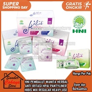 HIBIS PEMBALUT WANITA HERBAL HPAI HNI PANTYLINER MIX REGULAR HEAVY USE PANTY LINER 10 POUCHES X 4 PA