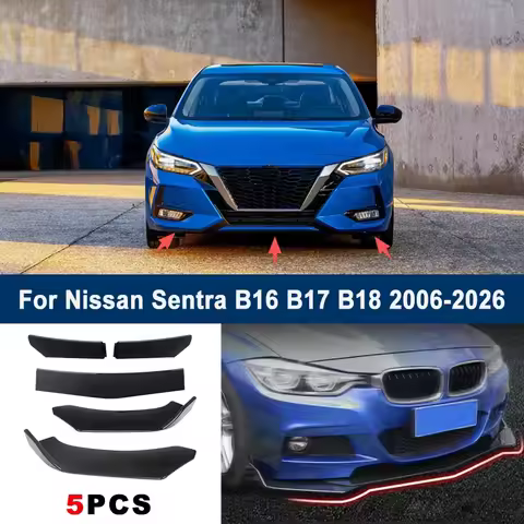 Adjustable 5Pcs Sectional Front Spoiler Lip For Nissan Sentra B16 B17 B18 2006-2026 Front Bumper Spl