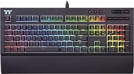 Thermaltake Tt Premium X1 RGB Smartphone Enabled Voice-Controlled AI 16.8 Million Color with 12 Lighting Effects Cherry MX Silver Switches Mechanical Gaming Keyboard KB‐TPX‐SSBRUS‐01, Black