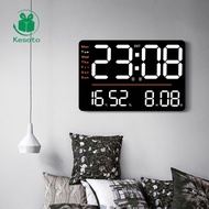 Kesoto Large Digital Wall Clock LED Wall Clock Dst with Temperature 12/24H Time Mode with Timer Big 