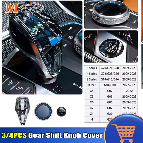 Car Crystal Set X Gear Shift Knob Cover For BMW 3 4 8 Series X3 X4 X5 X6 X7 Z4 G26 G20 G16 G01 Psych