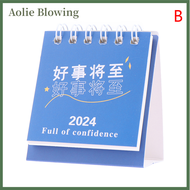 Aolie 2024 Calendar Time Management Portable Desk Calendar Daily Schedule Mini Table Desk Calendar Table Calendar Desktop Decoration