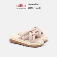 Cillie Women's Bread Sandals with Cross Straps High Sole 4p 1055