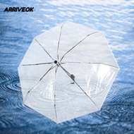 ARRIVEOK Transparent Umbrella, Transparent Automatic Automatic Folding Umbrella, Durable 3-fold Fold