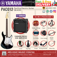 Yamaha PAC012 Pacifica Electric Guitar with GA15II Amplifier Speaker - BLACK (PAC 012/ PAC-012)