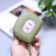 dompet perempuan kecil dompet perempuan Women's First Layer Cowhide Small Zipper Card Holder