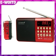 E-WOITD  TF card Multifunctional MP3 Music Player K11 Mini Radio Single Band Plug-in FM Radio Gift F