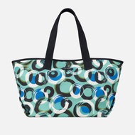 Circle Brush Linen Capri Medium Beach Bag - Green