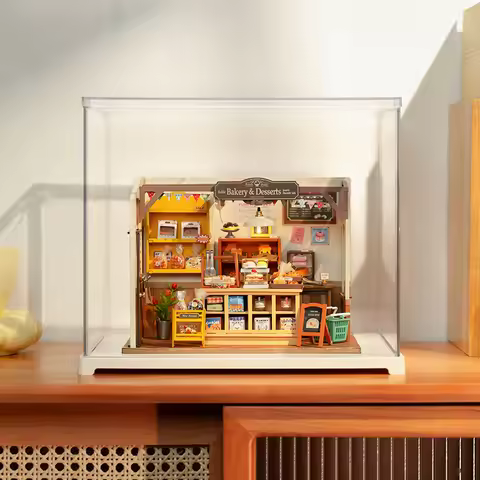 Robotime Rolife Dust Proof for All Miniature House Dollhouse Display Box Home Decoration Easy to Ass