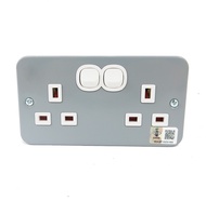 3H 13A Soket Suis Industri Logam 1 Gang/2 Gang (Metal Clad) Switch Socket Single/Double [SIRIM]