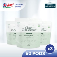 [Bundle of 3] Clean Conscience 5-in-1 Laundry Pod Odour Care (50 Pods x3) - Plastic Waste Free