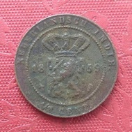 Koin 1/2 Cent Benggol Kecil Sebesar Kancing Baju Copper Netherlands Indie Hindia Belanda Jaman Penja