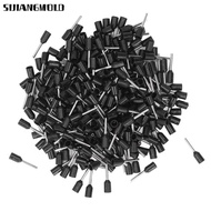 SIJIANGMOLD 1000PCS Ferrule Terminal, Black Color 22AWG Insulated Crimping Terminal, Durable E0508 T