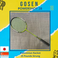 (SG LOCAL SELLER) OFFER! GOSEN POWERSHOT 28 GRAPHITE BADMINTON RACKET QUALITY RACQUET WITH STRING 25 POUNDS