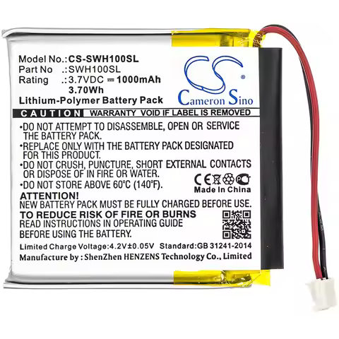 Li-Polymer Wireless Headset Battery for Sony, 3.7V, 1000mAh, Compatible Models: WH-1000xM3, WH-1000X