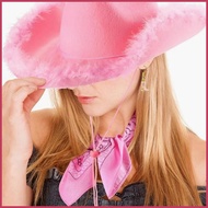 Cowgirl Hat Set 4X Carnival Pink Cowgirl Hat for Women Photography Masquerade Plush Fashion Cowgirl 