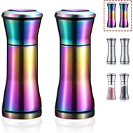 Rainbow Salt Pepper Grinder, Kyraton Titanium Plated Stainless Steel Salt Pepper Grinder, Refillable
