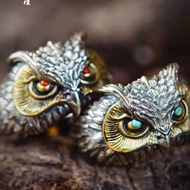 Japanese Korean Trendy Retro Domineering Male Eagle Open Eagle Head Ring Index Finger Ring Owl Ring2