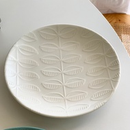 [Taiwan Ready Stock] Japanese Style Relief Ceramic Plate Ceramic Plate Western Food Plate Dinner Pla