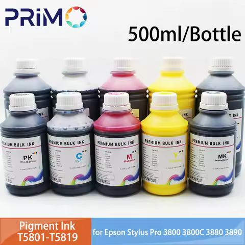 T5801-T5809 500ml Refill Pigment Ink Compatible for Epson Stylus Pro 3800 3800C 3880 3885 3890 P808 