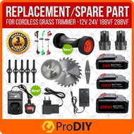 Cordless Rechargeable Grass Trimmer Grass Cutter 12V / 24V Spare Parts Alat Ganti Mesin Rumput