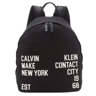 【W小舖】Calvin Klein CK 黑色 帆布後背包 休閒後背包 雙肩後背包~C74531