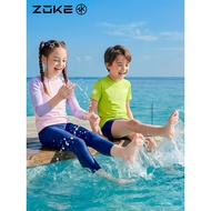 Zoke Children's Sunscreen Swimsuit Split Long-Sleeved Quick-Drying zoke Boys Trousers Girls Vacation